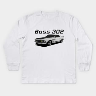 White Boss 302 Kids Long Sleeve T-Shirt